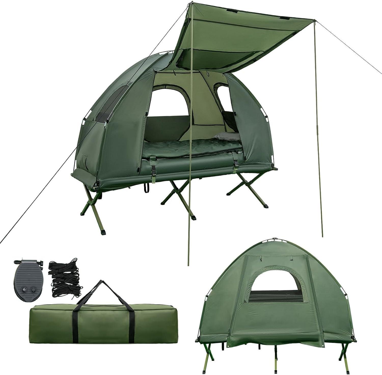 Green Portable 2-Person Camping Tent with Carry Bag