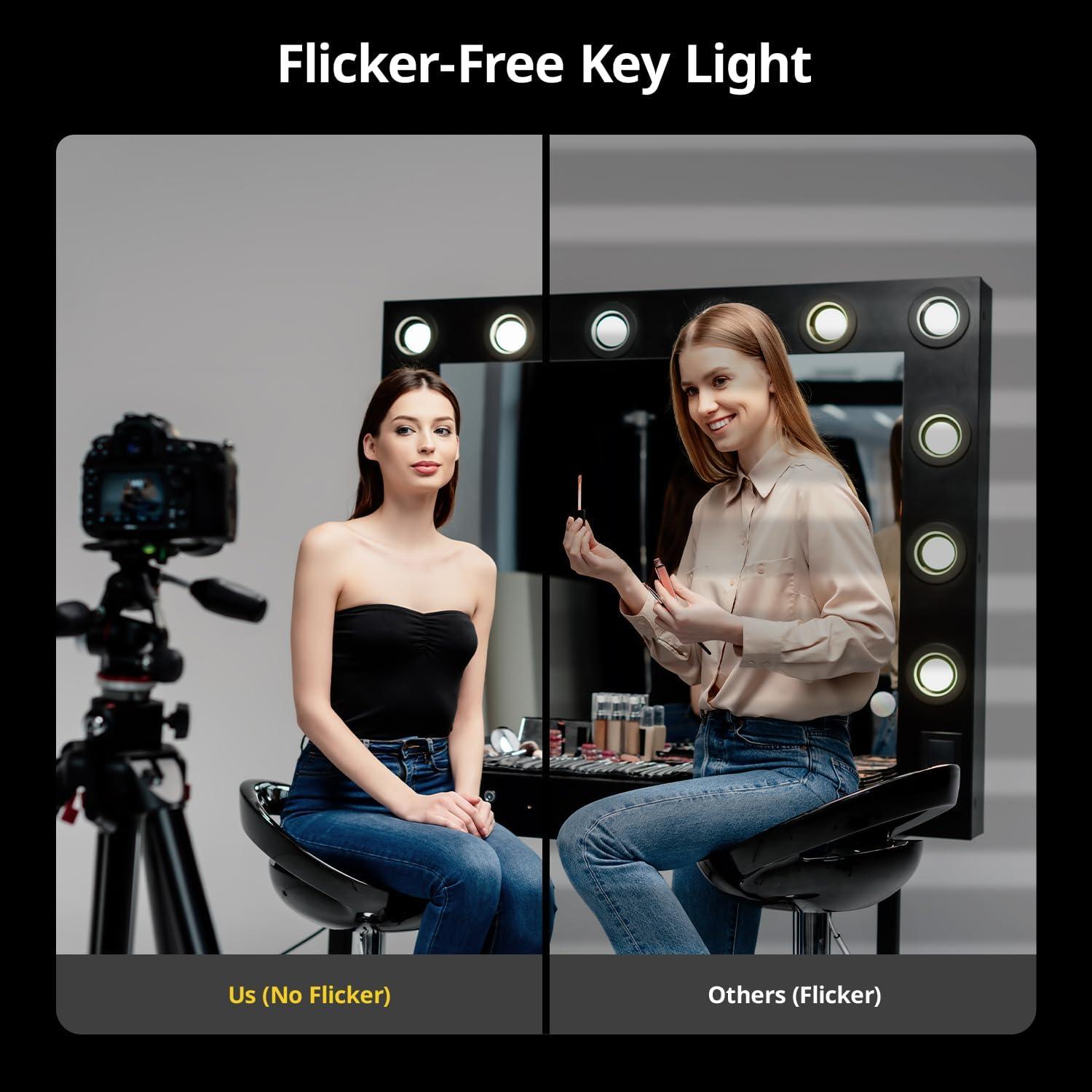 RALENO Softbox Photography Lighting Kit, 16'' x 16'' Softbox Lighting for TikTok with LED Bulb (50W | 5500K | 97 CRI | TLCI≥97), Continuous Lighting for Video Recording & Photography Shooting