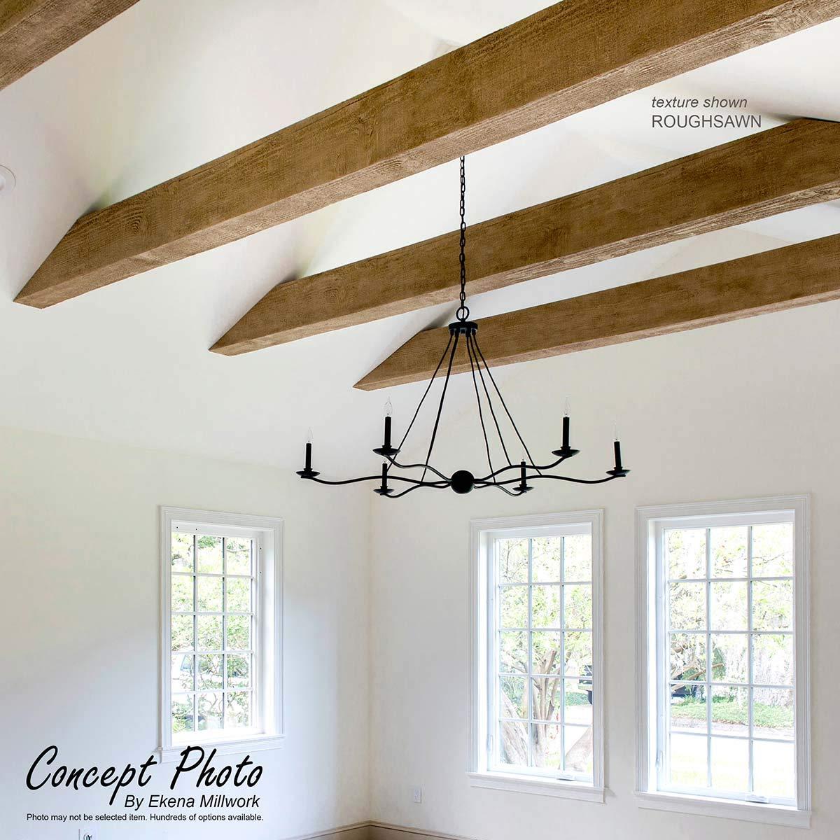 Ekena Millwork Hand Hewn Timberthane Faux Wood 3-Sided Ceiling Beam (U-beam)