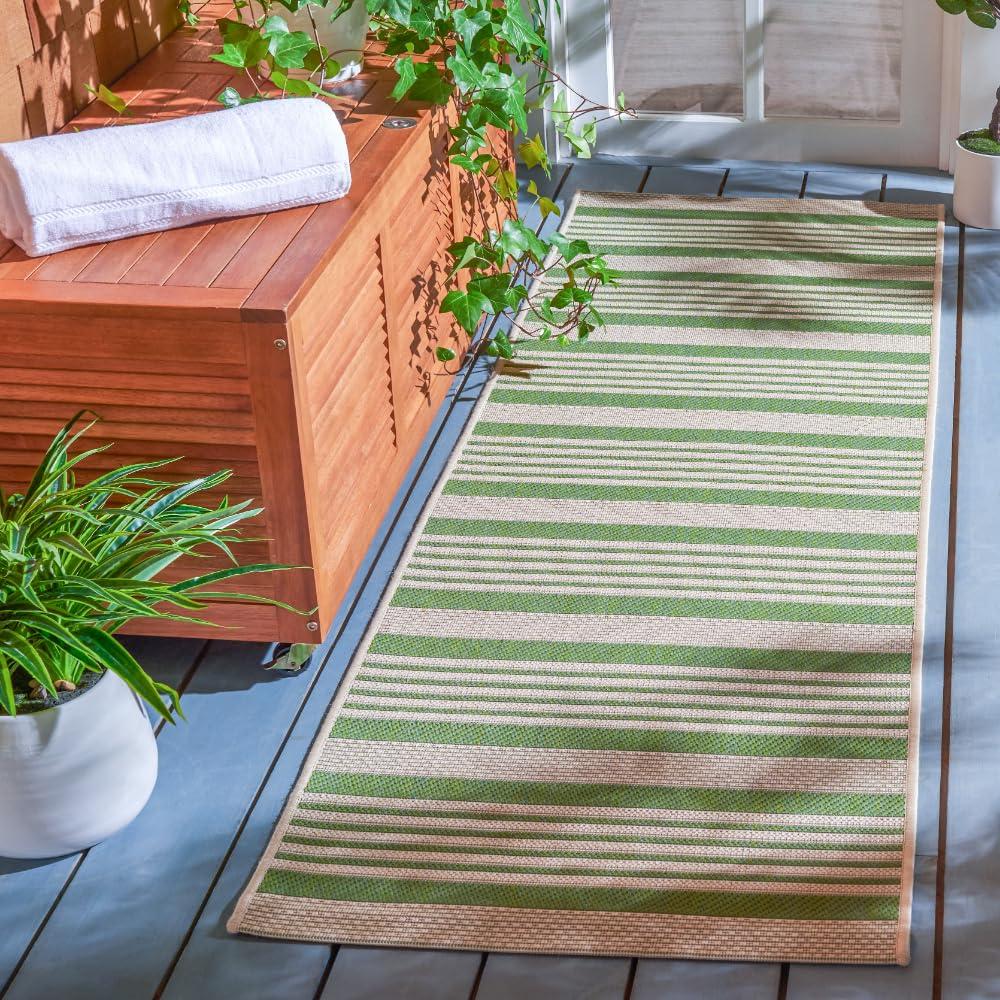 Courtyard CY6062 Power Loomed Indoor/Outdoor Runner Rug - Green/Beige - 2'3"x8' - Safavieh.