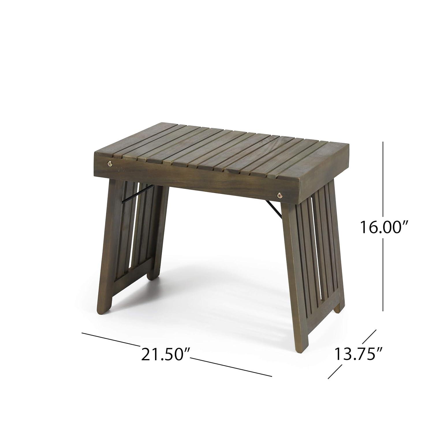 Kyoto Acacia Wood Folding Side Table: Compact, Water-Resistant Patio Furniture - Christopher Knight Home