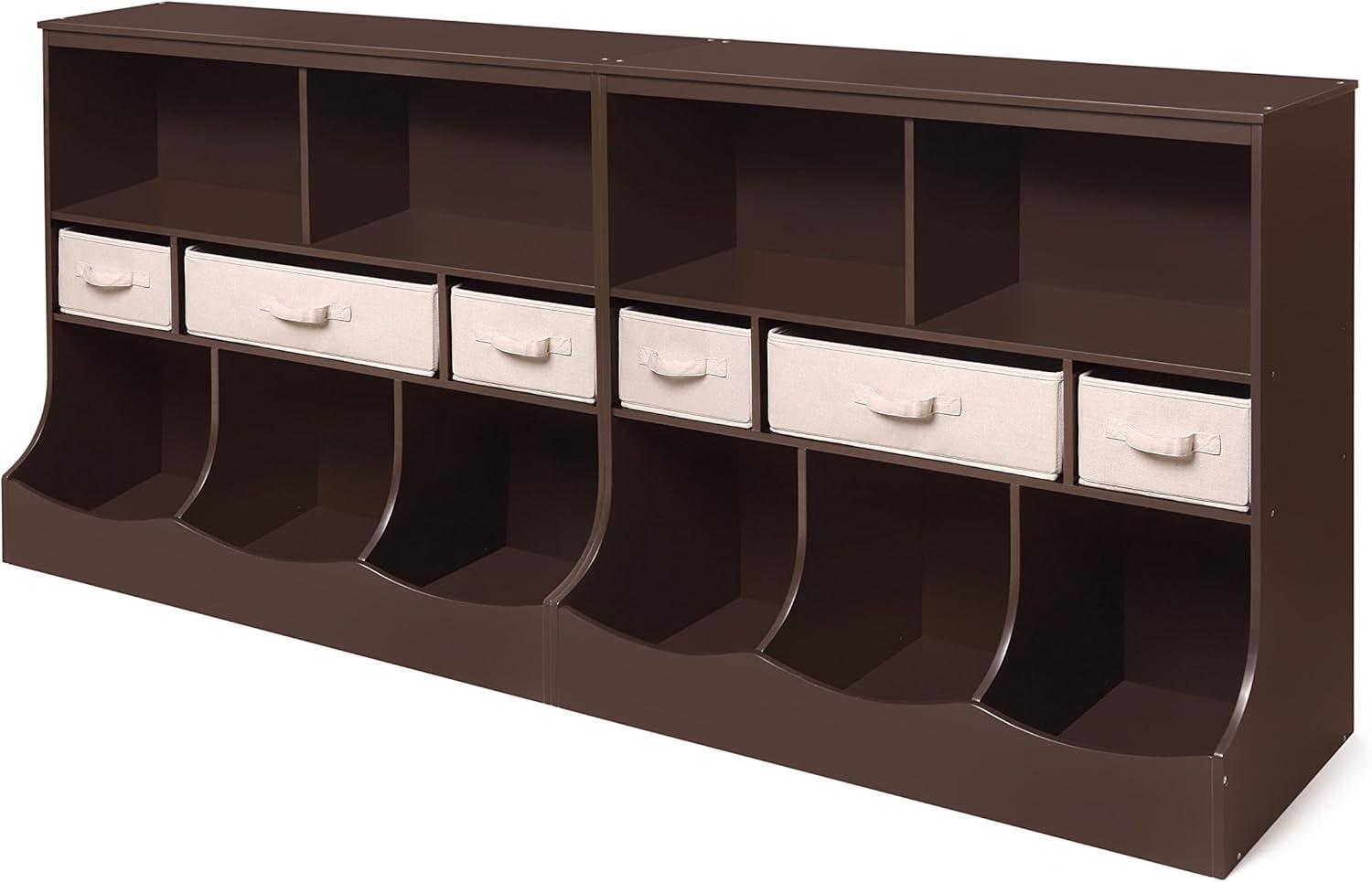 Badger Basket Combo Bin Storage Unit with Three Baskets - Espresso