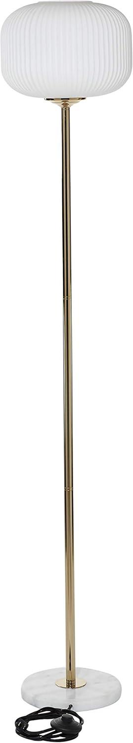 CosmoLiving by Cosmopolitan 64" White Floor Lamp with White Glass Shade