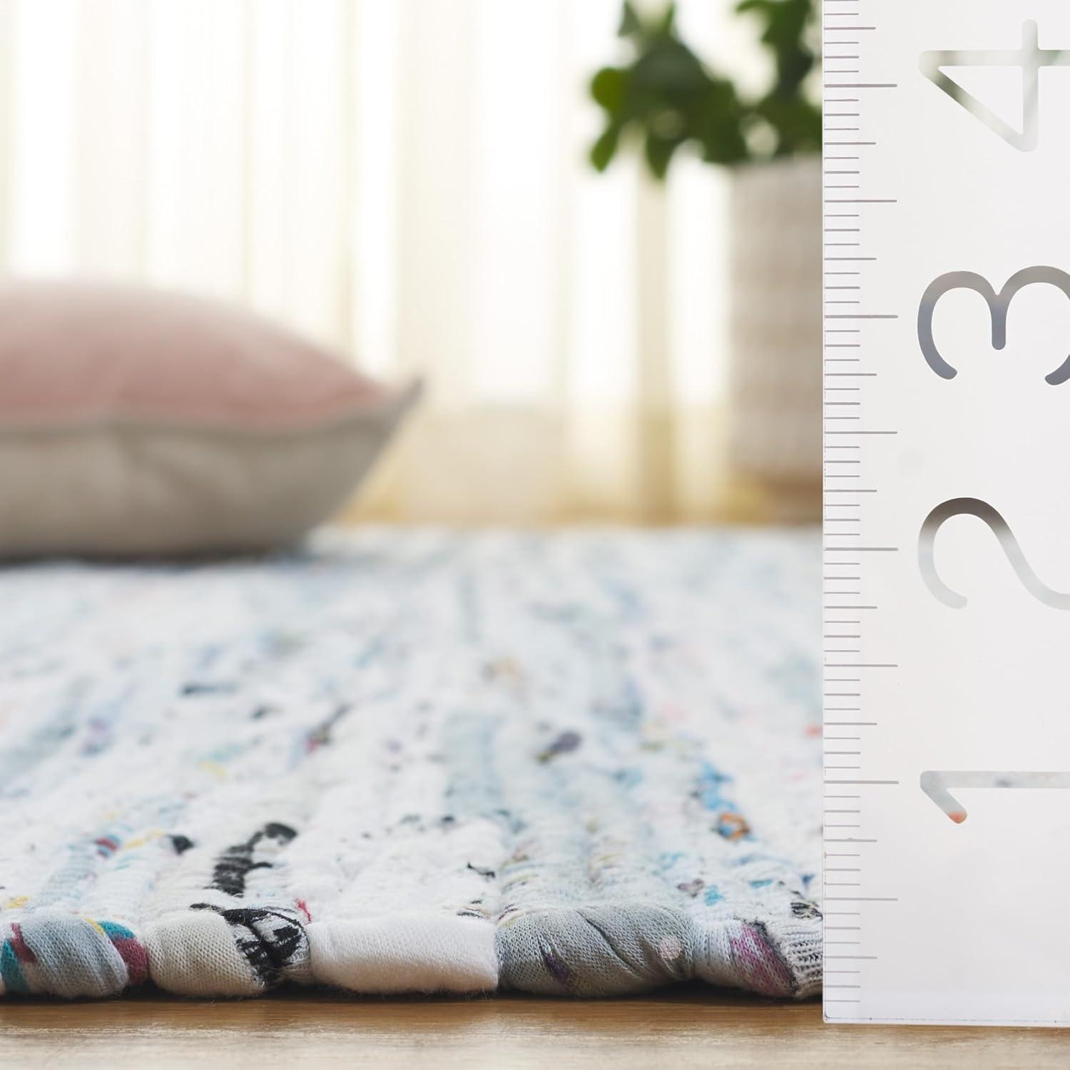 Rag Rug RAR125 Hand Woven Indoor Area Rug - Light Blue/Multi - 8'9"x11'9" - Safavieh.