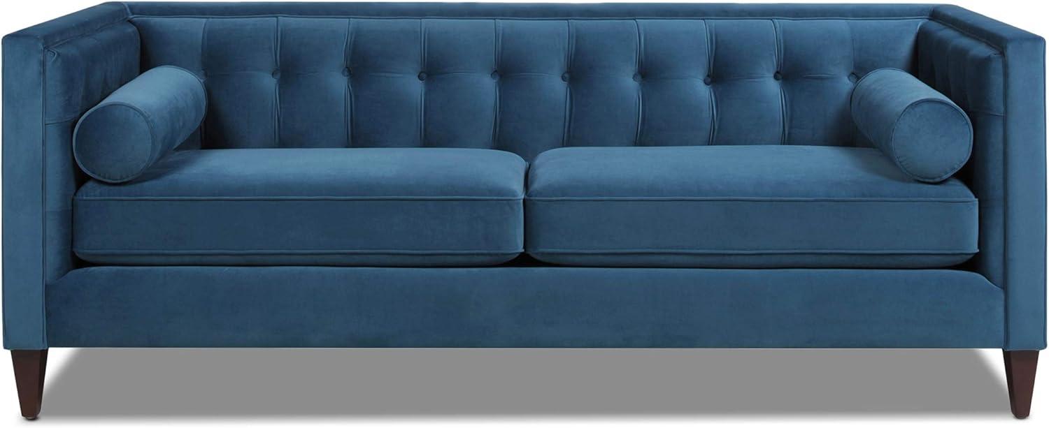 Jack 84" Tufted Tuxedo Sofa Double Cushion Satin Teal