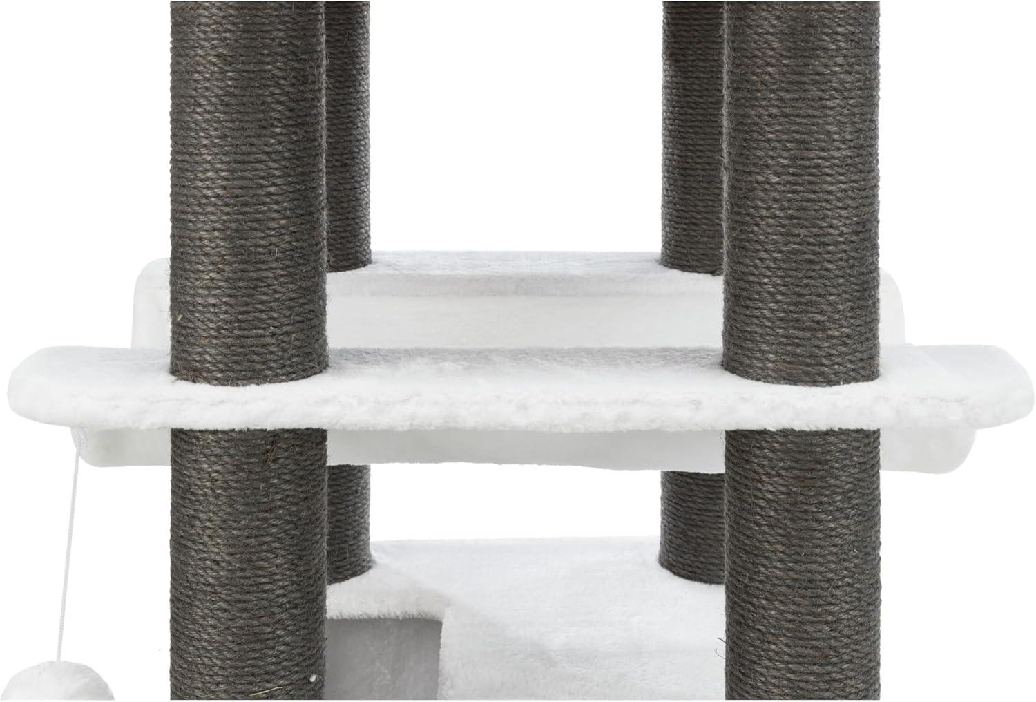 TRIXIE TRIXIE Lucano 43.3" XXL Cat Tree - Sisal Scratching Posts, Plush Covered House, Cat Beds, Platforms, Two Hanging Toys