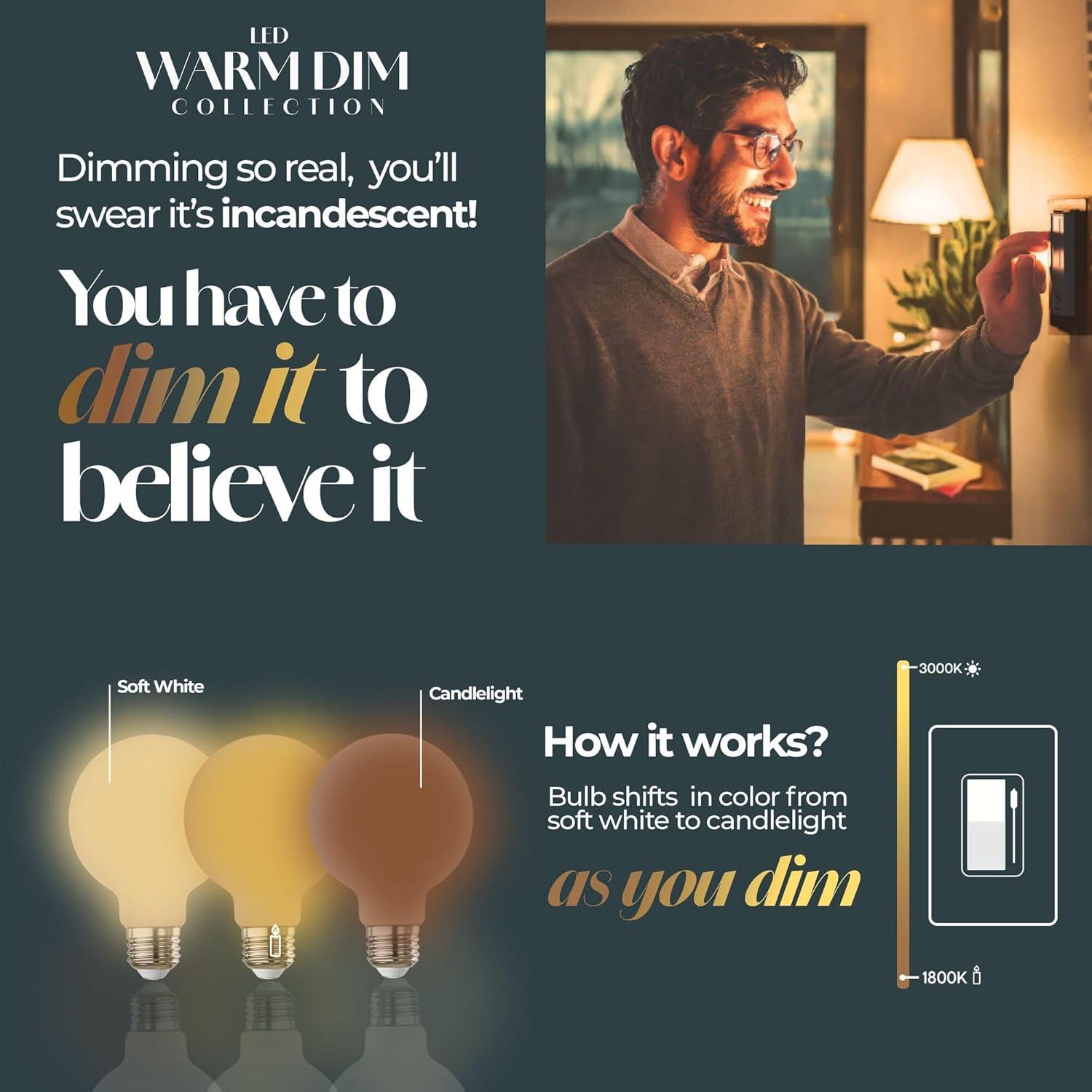 Milky White LED CA10 Decorative Dimmable Chandelier Bulb