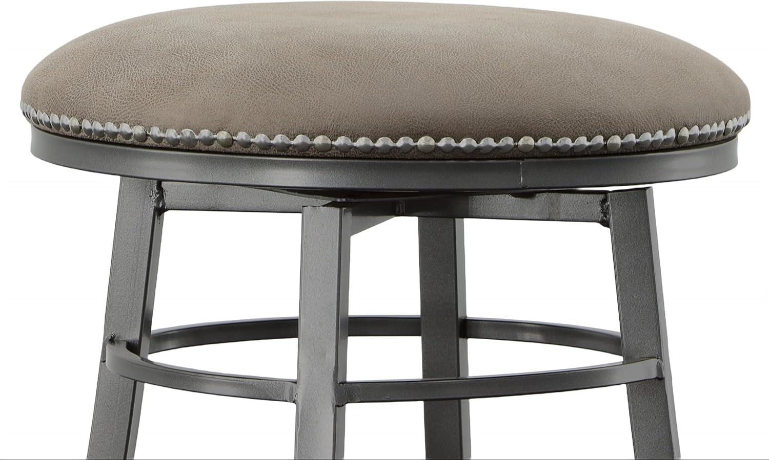 Steve Silver Bali Gray Metal Backless Swivel Bar Stool