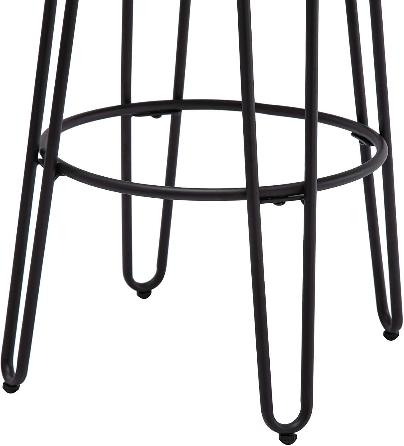 30'' Quinn Industrial Chic Backless Barstool in Black Wood and Metal