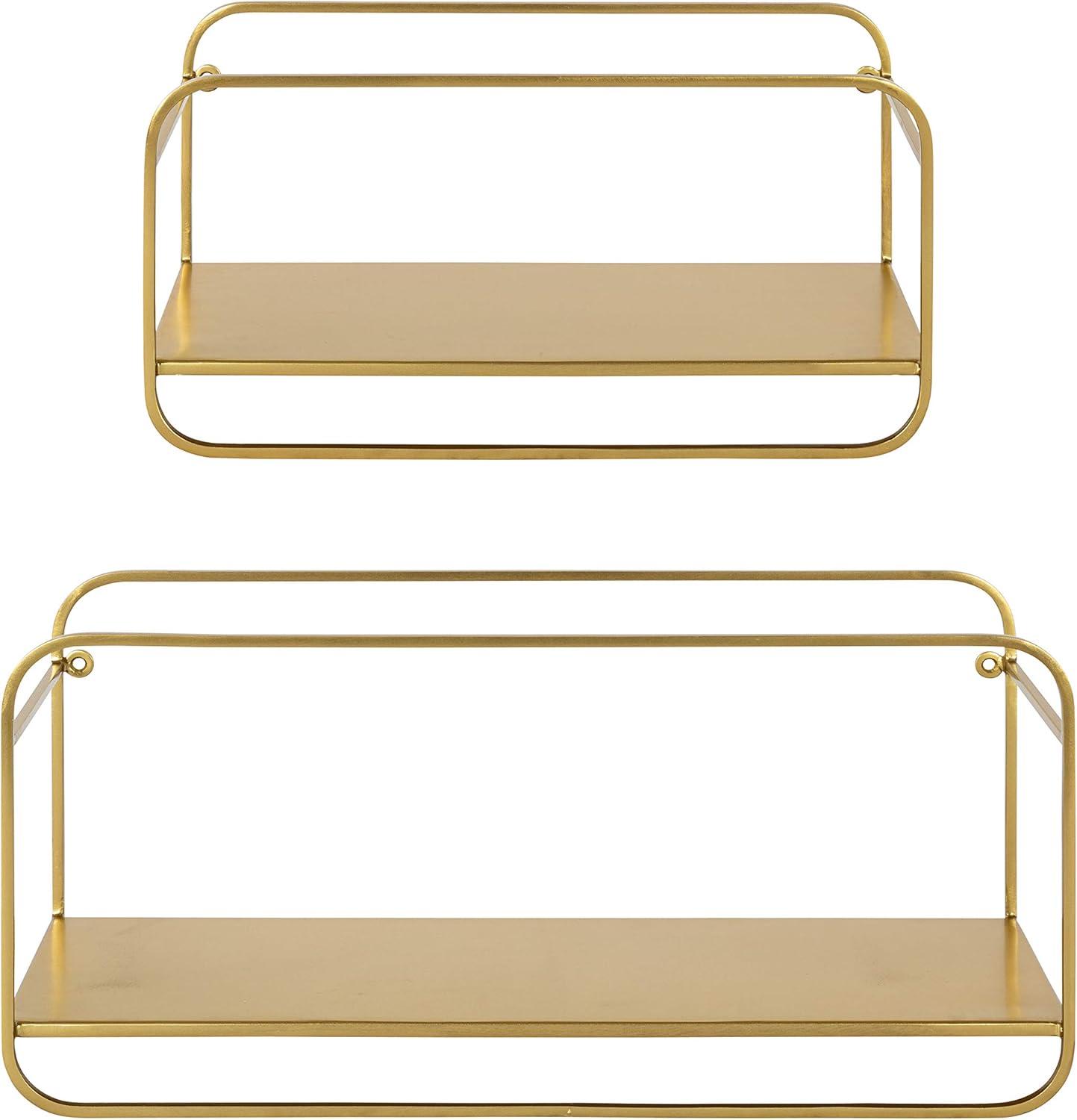 21" x 10" (Set of 2) Emerline Decorative Wall Shelves Set Gold - Kate & Laurel All Things Decor