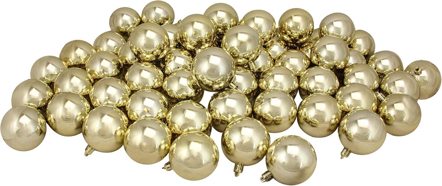 Champagne Gold Shatterproof Plastic Christmas Ball Ornaments Set