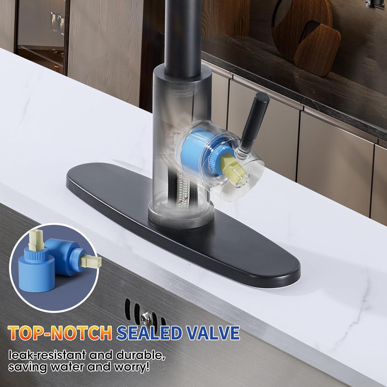 GAGALIFE Single Handle Pull Down Sprayer Kitchen Faucet High Arc Stainless Steel Faucet with 3-Function Sprayer JJL-CL-PT-SDP-G