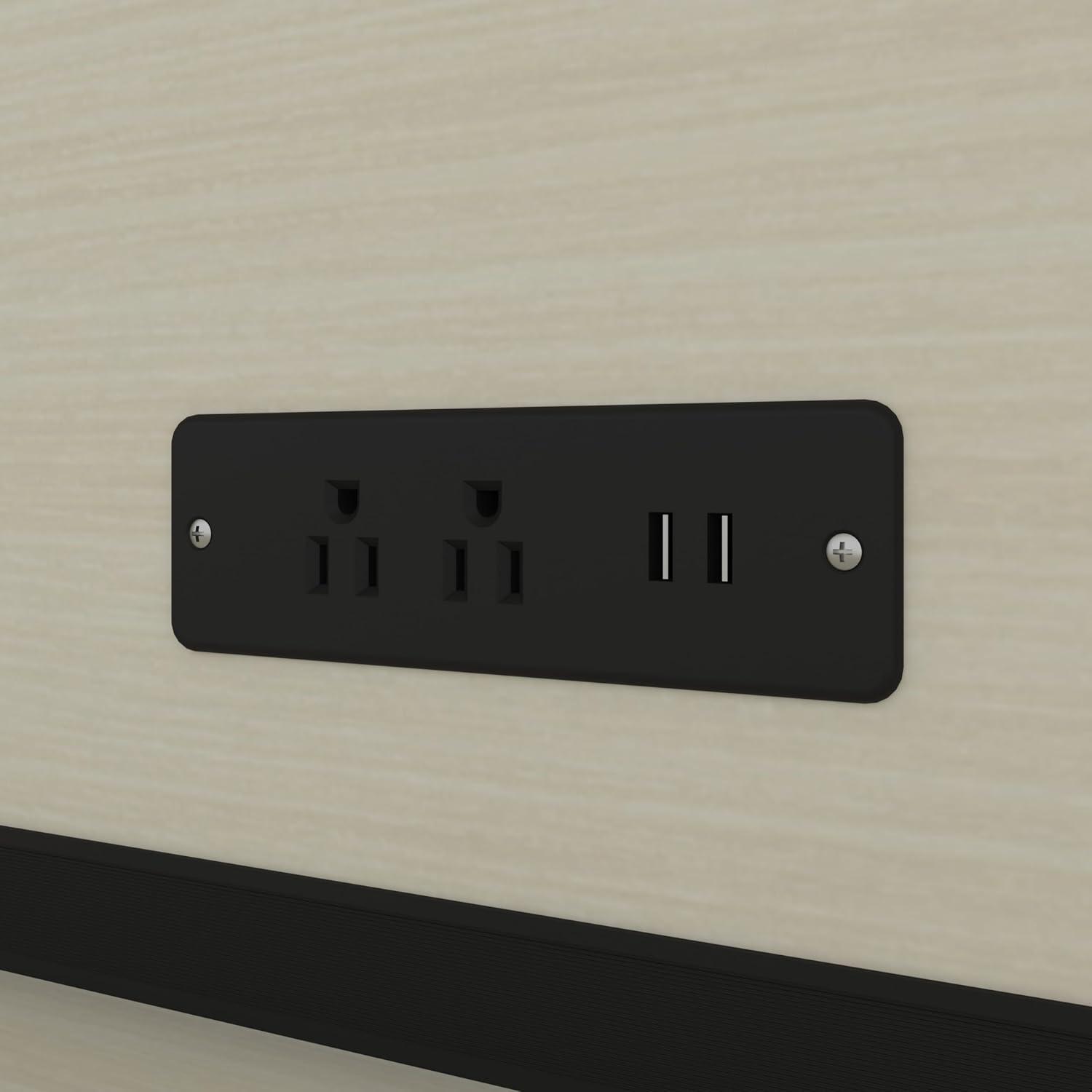 Bestar Logan Modern Wood U Shape Computer Desk with Hutch in White Chocolate