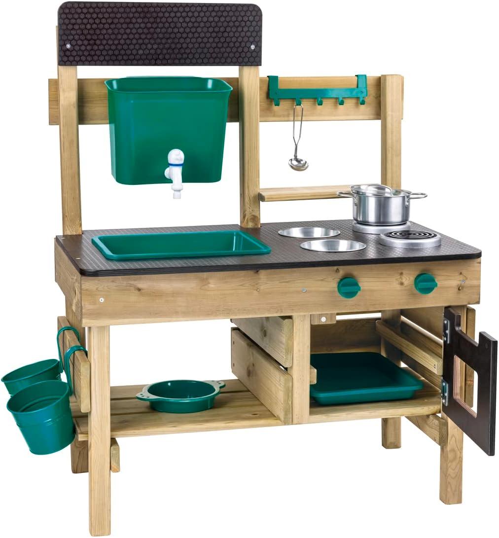 Hape Wood & Stainless Steel Outdoor Play Kitchen With Accessories