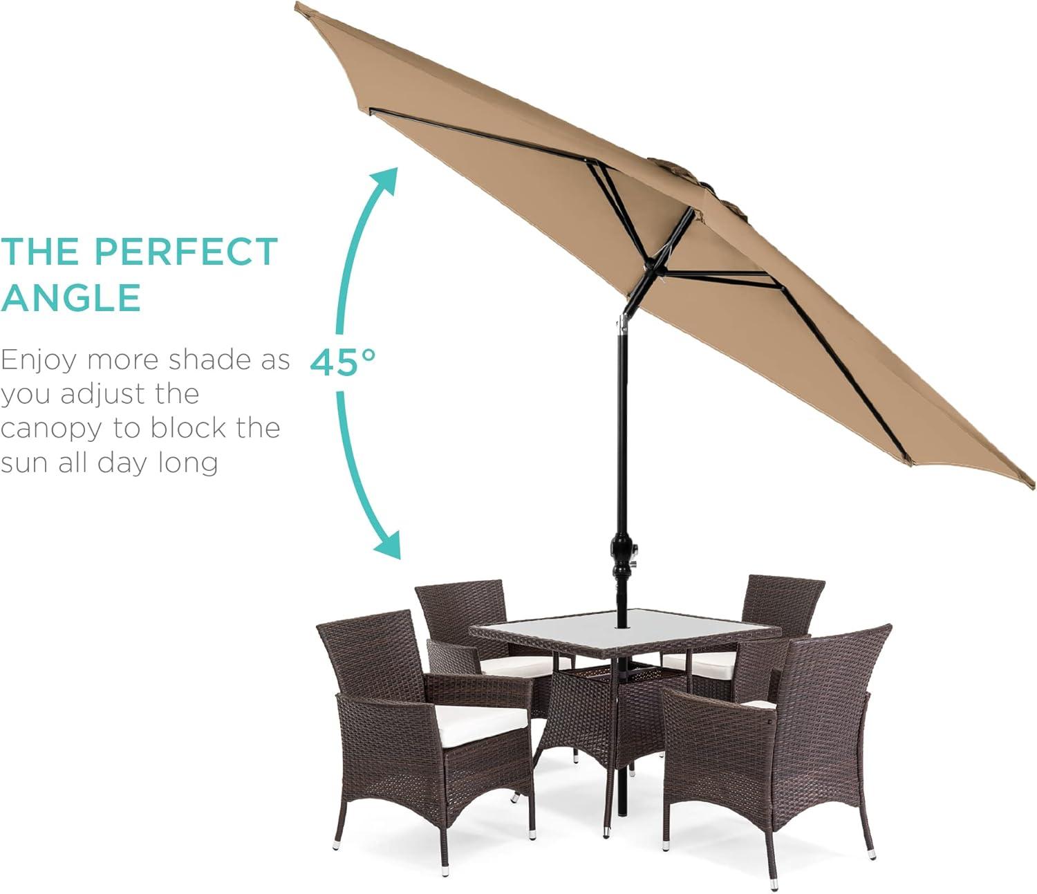 Best Choice Products 10ft Outdoor Steel Market Patio Umbrella w/ Crank, Tilt Push Button, 6 Ribs