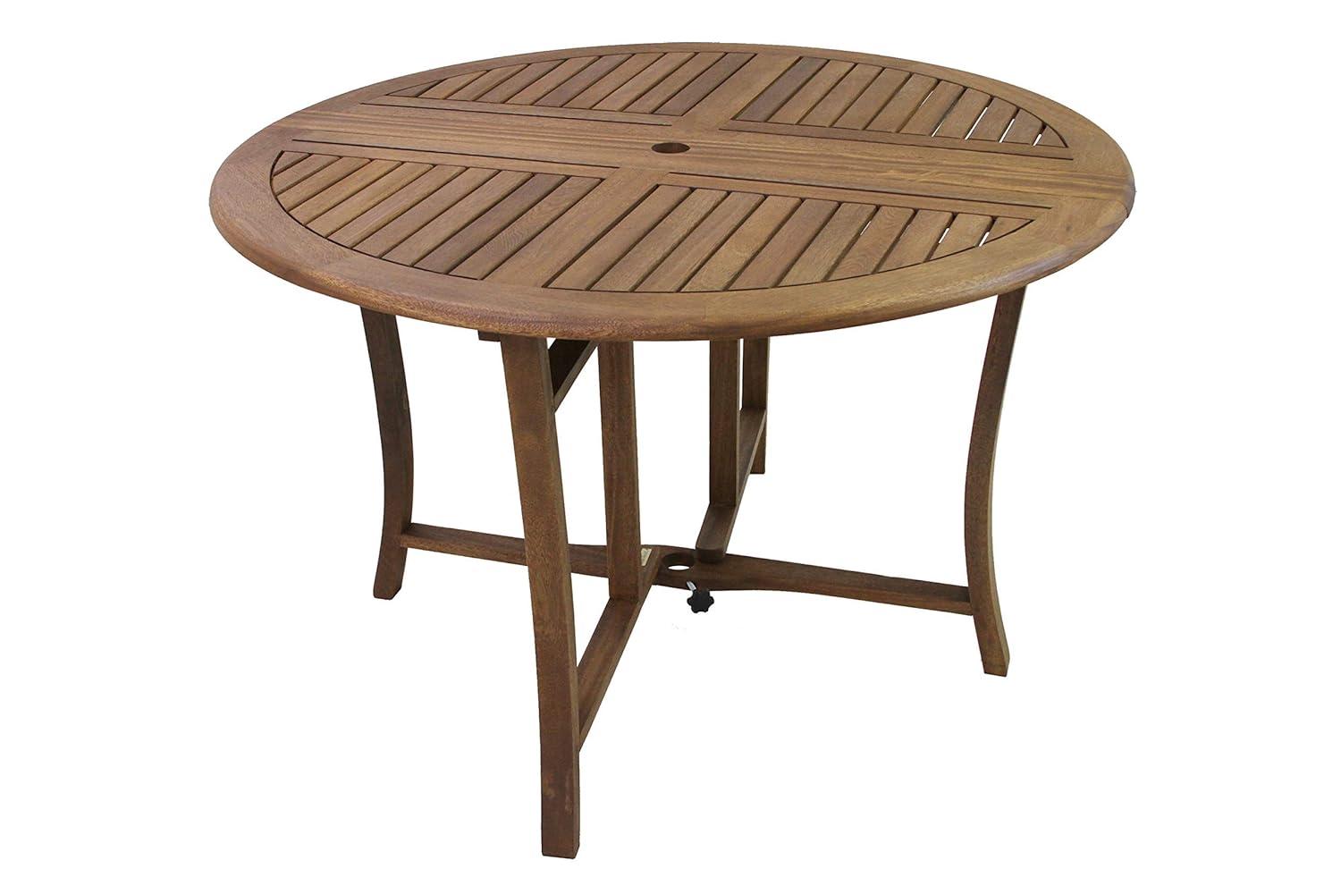 Havenside Home Eilaf 48" Round Eucalyptus Folding Table