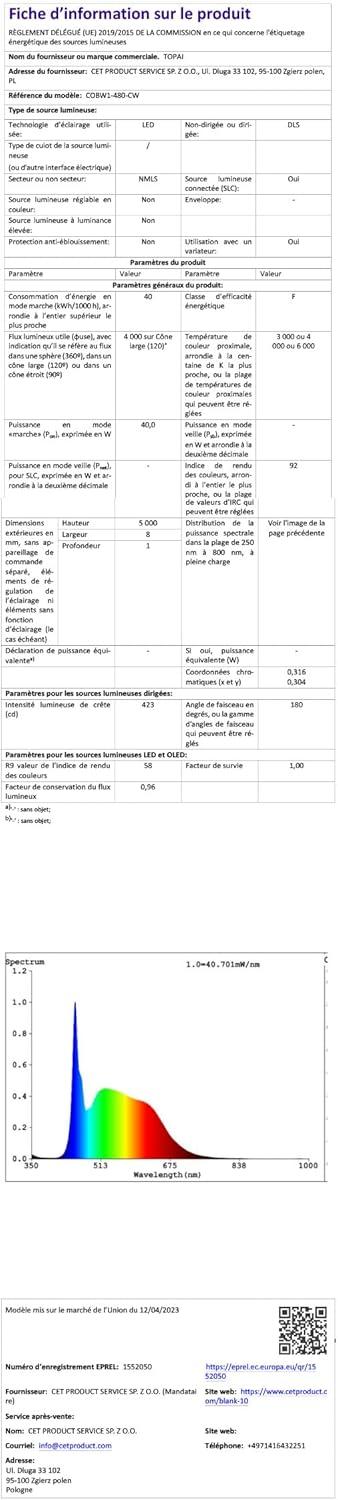 12V COB LED Strip Light Daylight White 5000K Waterproof IP65 480LEDs/M Super Bright 4000Lm CRI>90 16.4ft/5M Dotless High Density Cuttable Flexible for Cabinet Home DIY Lighting Projects
