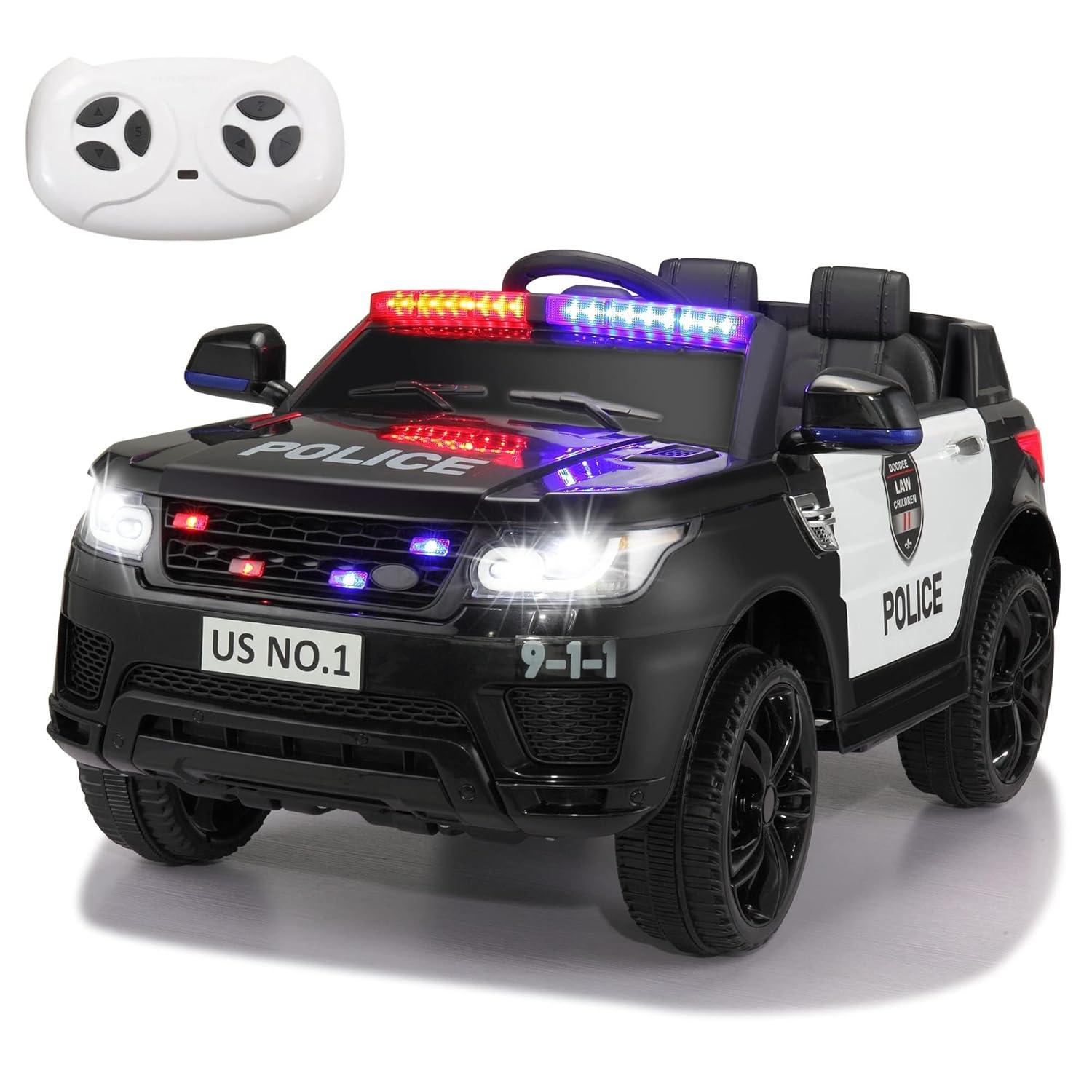 Allied Plush Inc 12V Kids Ride on Car, Electric Police Cars with Remote Control