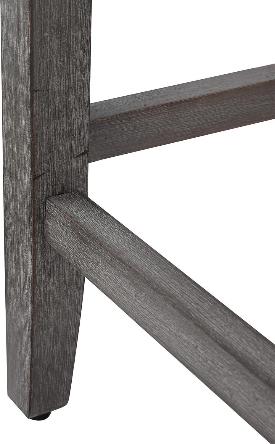 Polytrends Jameson Upholstered Polyester 24" Counter Stool - Gray Legs/ Saddle Seat Antique Gray/Gray Wood Polyester Fabric 250lbs