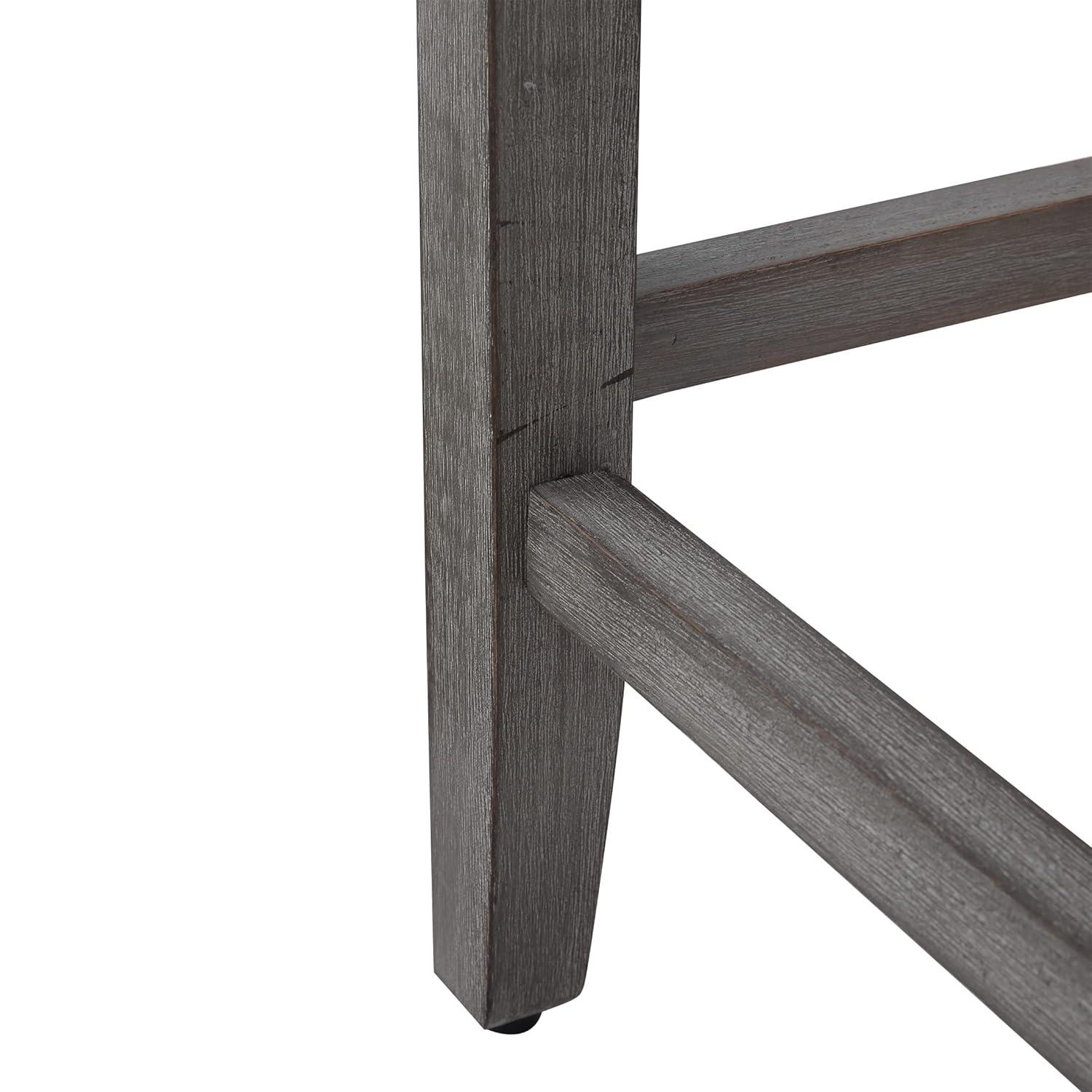 Polytrends Jameson Upholstered Polyester 24" Counter Stool - Gray Legs/ Saddle Seat Antique Gray/Gray Wood Polyester Fabric 250lbs