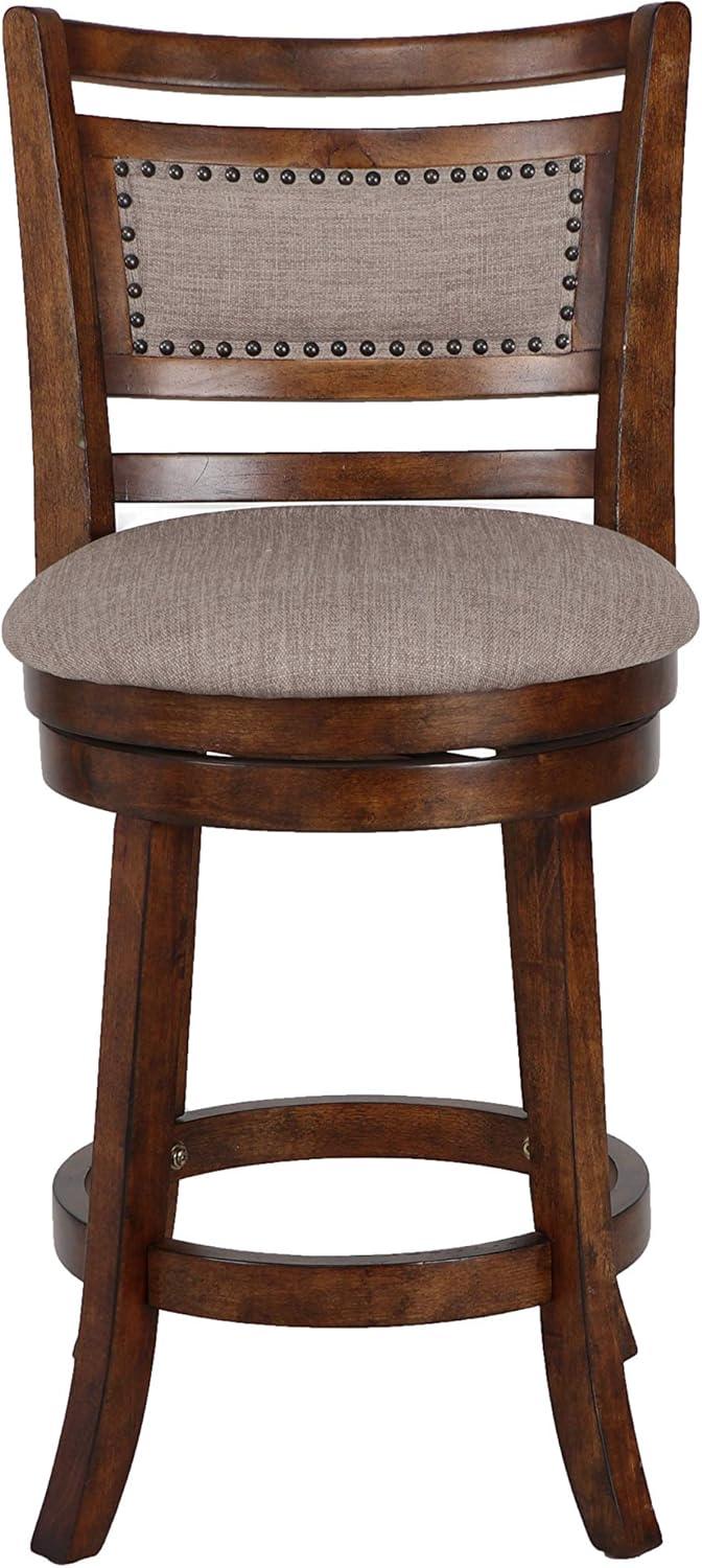 New Classic Furniture, Aberdeen Brown Solid Wood Swivel Counter Stool (Set of 2), Brown