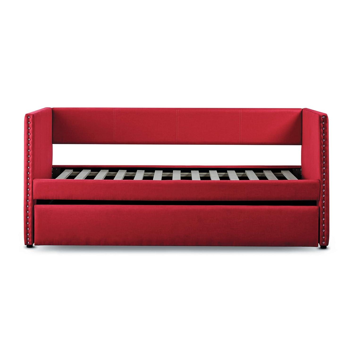 Homelegance Dufort Tuxedo Daybed with Trundle, Twin, Red