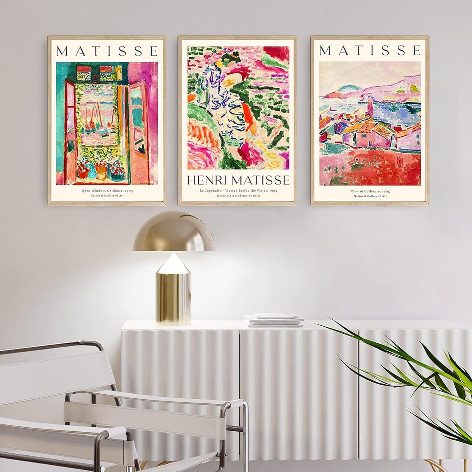 HAUS AND HUES Matisse Prints - Set of 3 Henri Matisse Wall Art, Famous Artist Paintings, Colorful Matisse Poster Set, Impressionist and Modern Art, Classic Art Poster (12x16, Unframed)