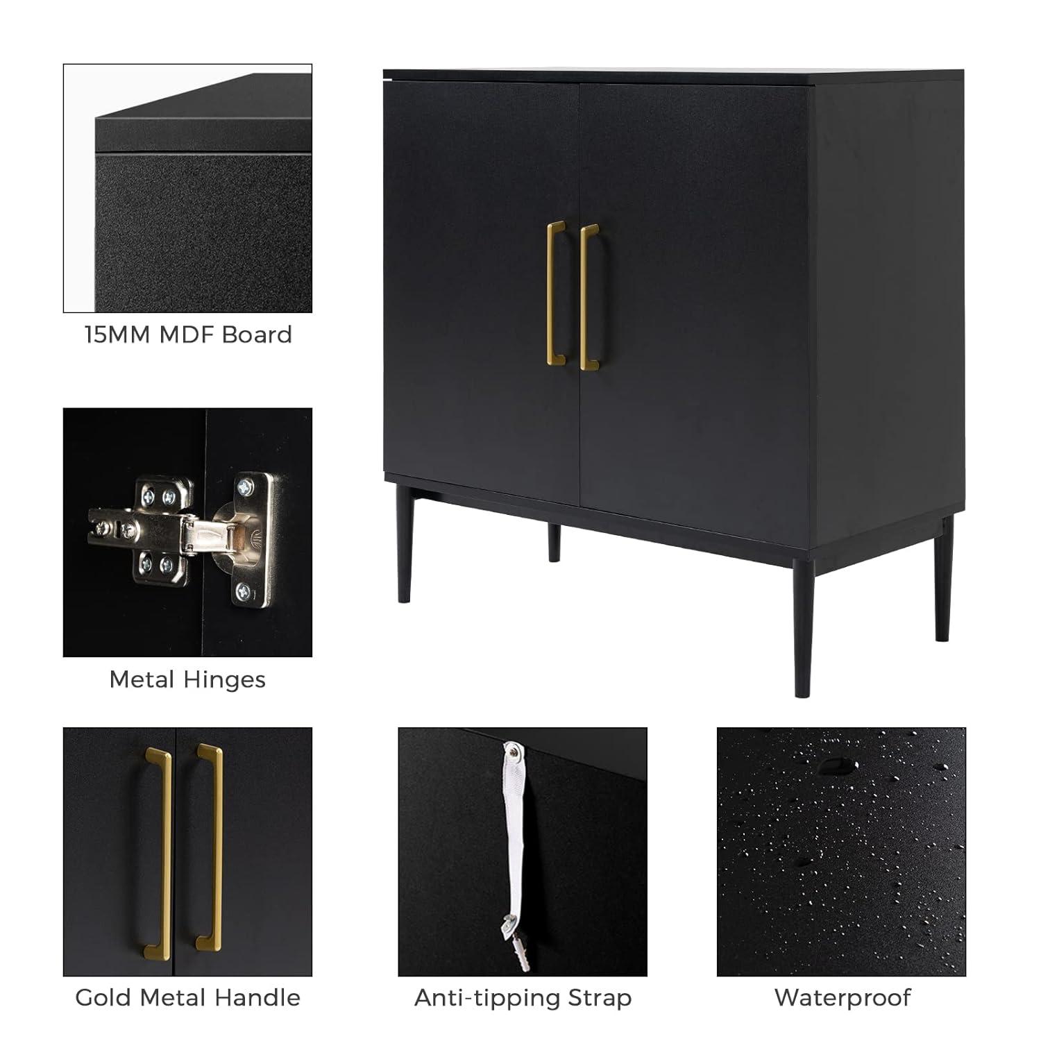 Rattan Cabinet Sideboard Buffet Cabinet, Accent Cabinet for Living Room, Hallway, Dining Room, Entryway