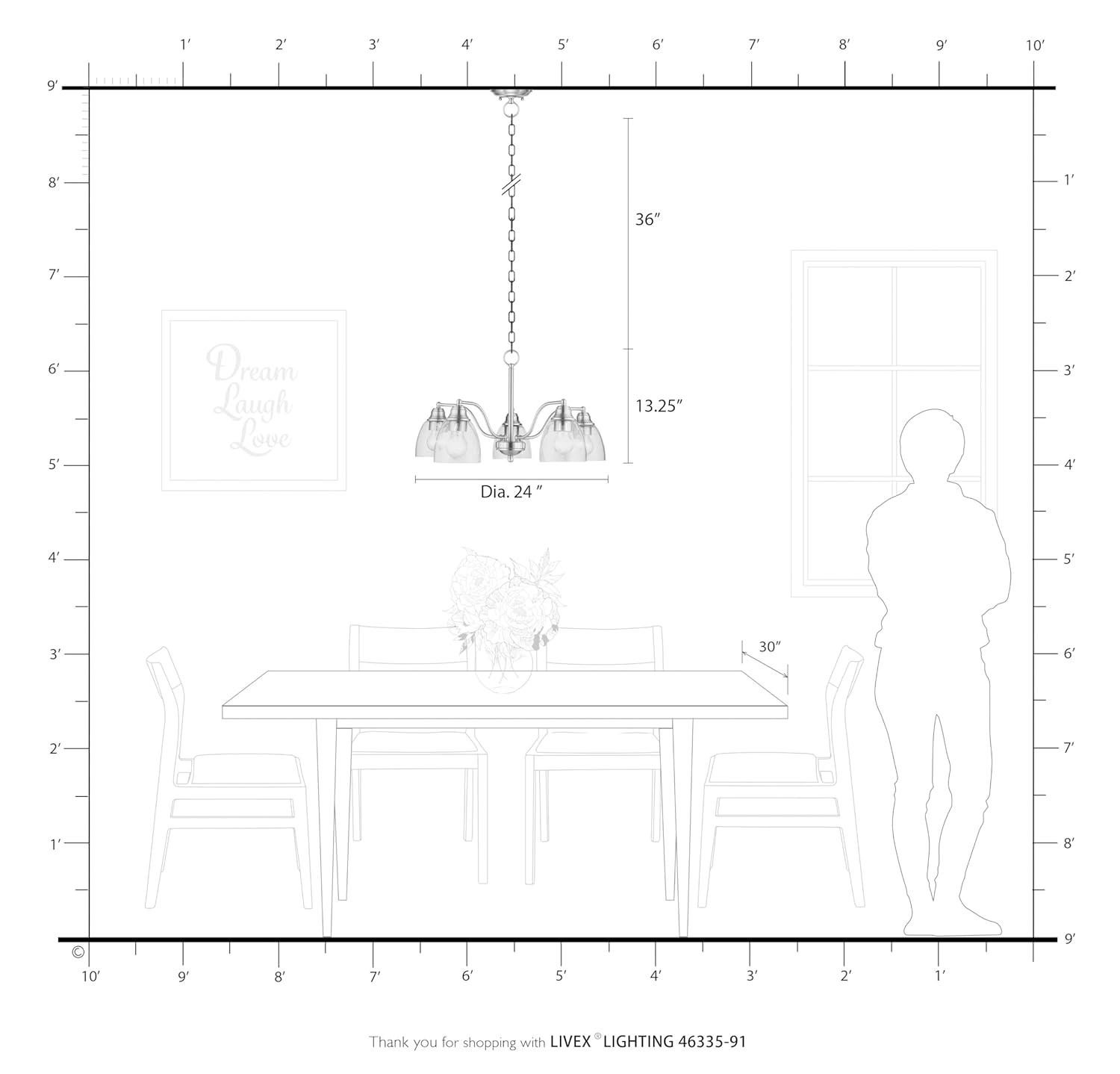 Livex Lighting Montgomery 5 - Light Chandelier in  Brushed Nickel