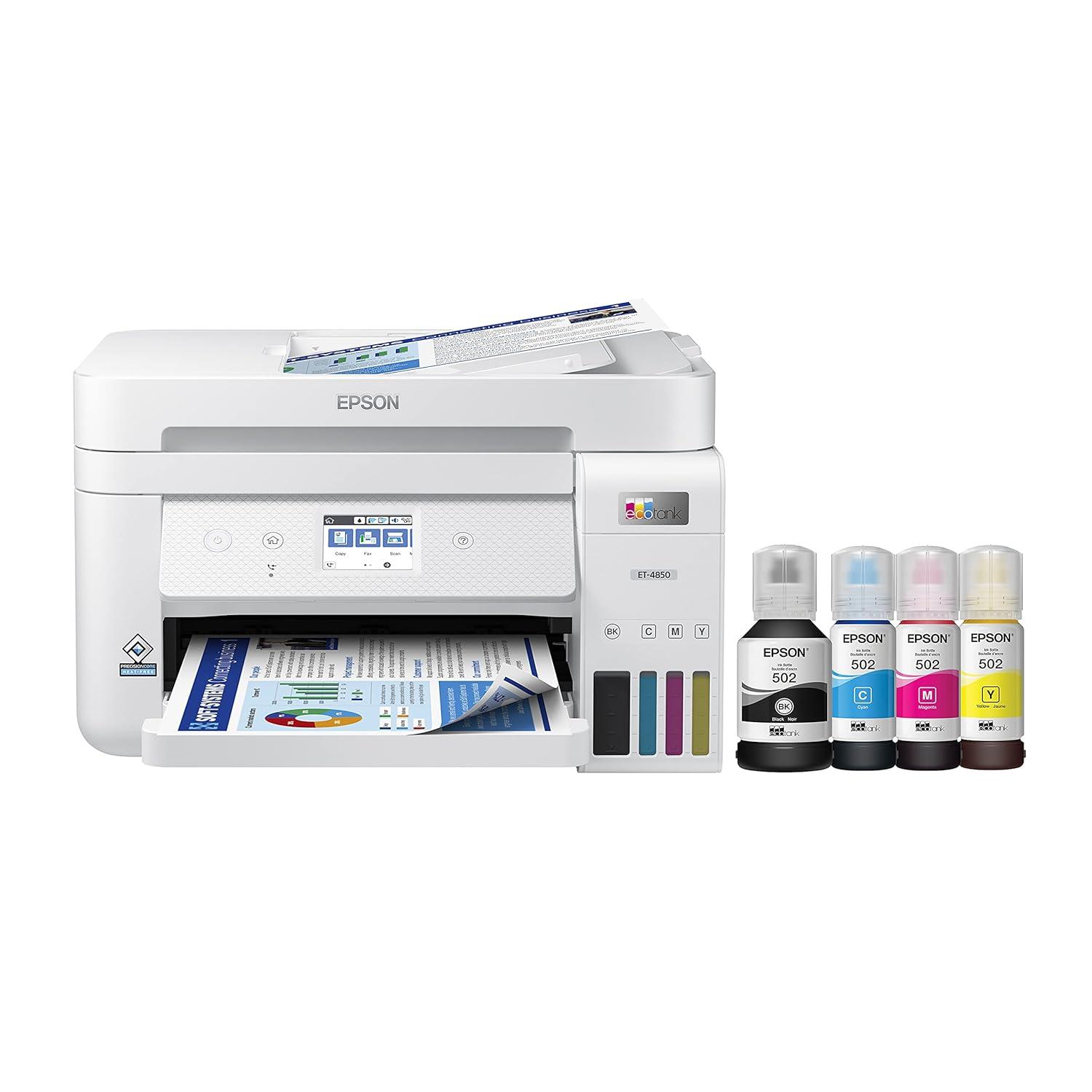 Epson EcoTank ET-4850 All-in-One Cartridge-Free Supertank Printer - White