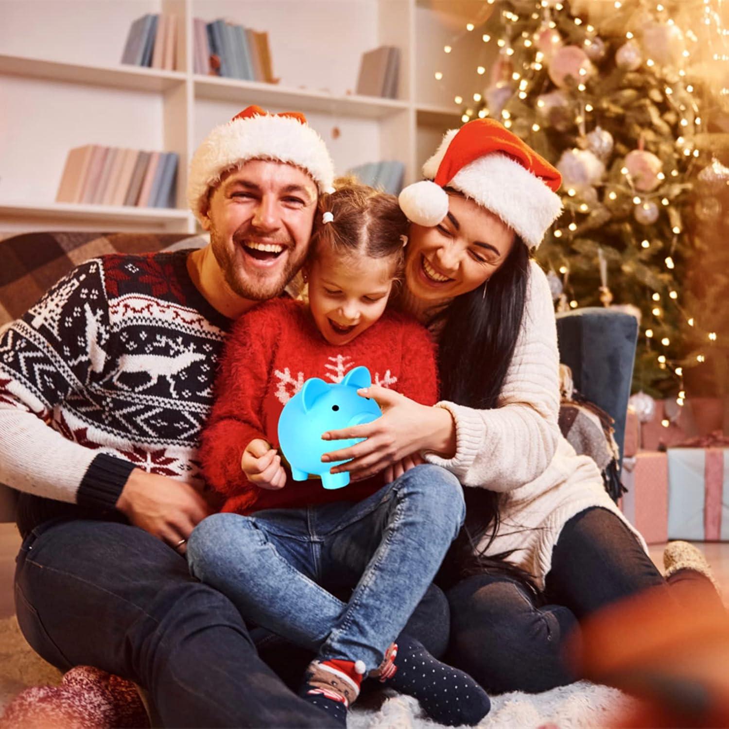 Piggy Bank for Sbrvaniy Piggy Coin Banks for Boys and Girls My First Unbreakable Plastic Money Bank S/M/L Size Decoration Savings Christmas, Easter, Birthday Gift