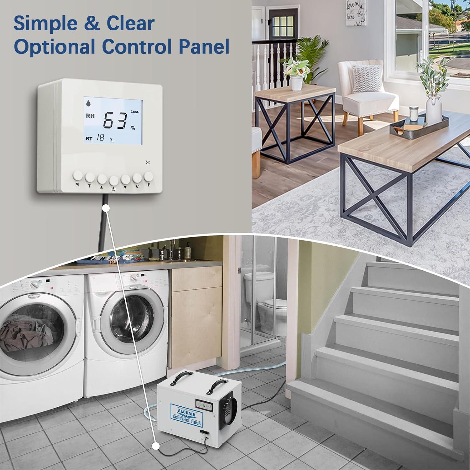 Alorair Sentinal Hd55 113 pt Dehumidifier in Blue - Automatic Shut Off, Adjustable Humistat,with Drain Hose for Crawl Spaces