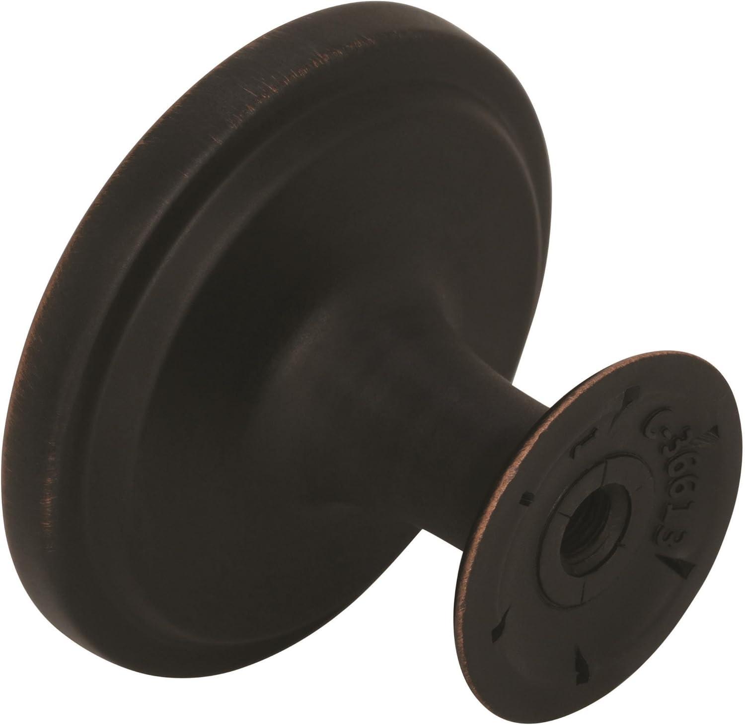 Oil Rubbed Bronze Round Cabinet Knob with Mounting Hardware