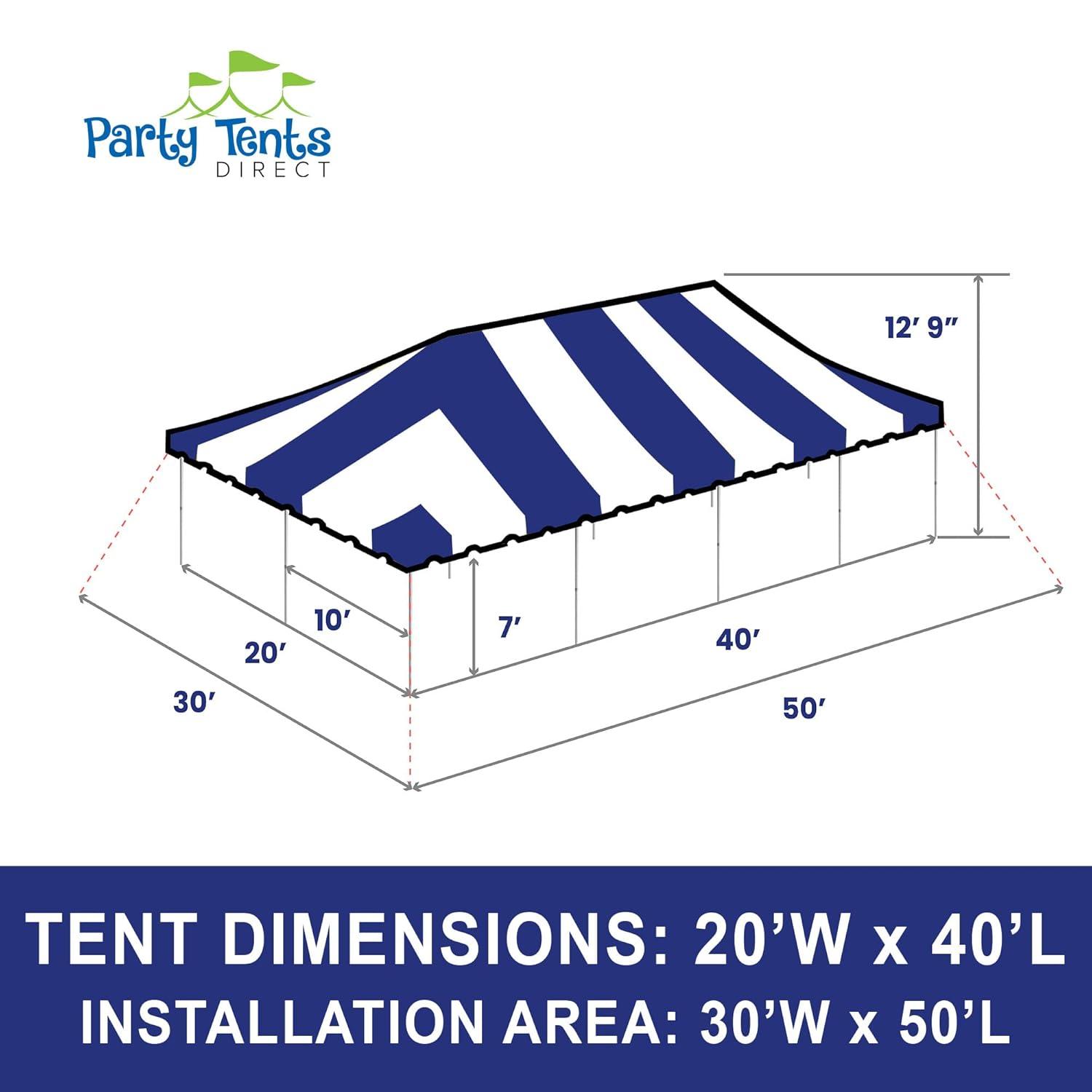 Party Tents Direct 20' x 20' Weekender Pole Party Tent with Sidewalls, Red