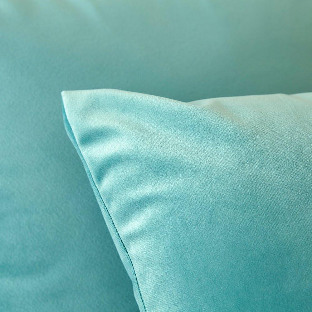 MIULEE Pack of 2 Velvet Soft Solid Decorative Square Throw Pillow Covers Set Fall Cushion Cases for Sofa Bedroom Couch 18 x 18 Inch Golden