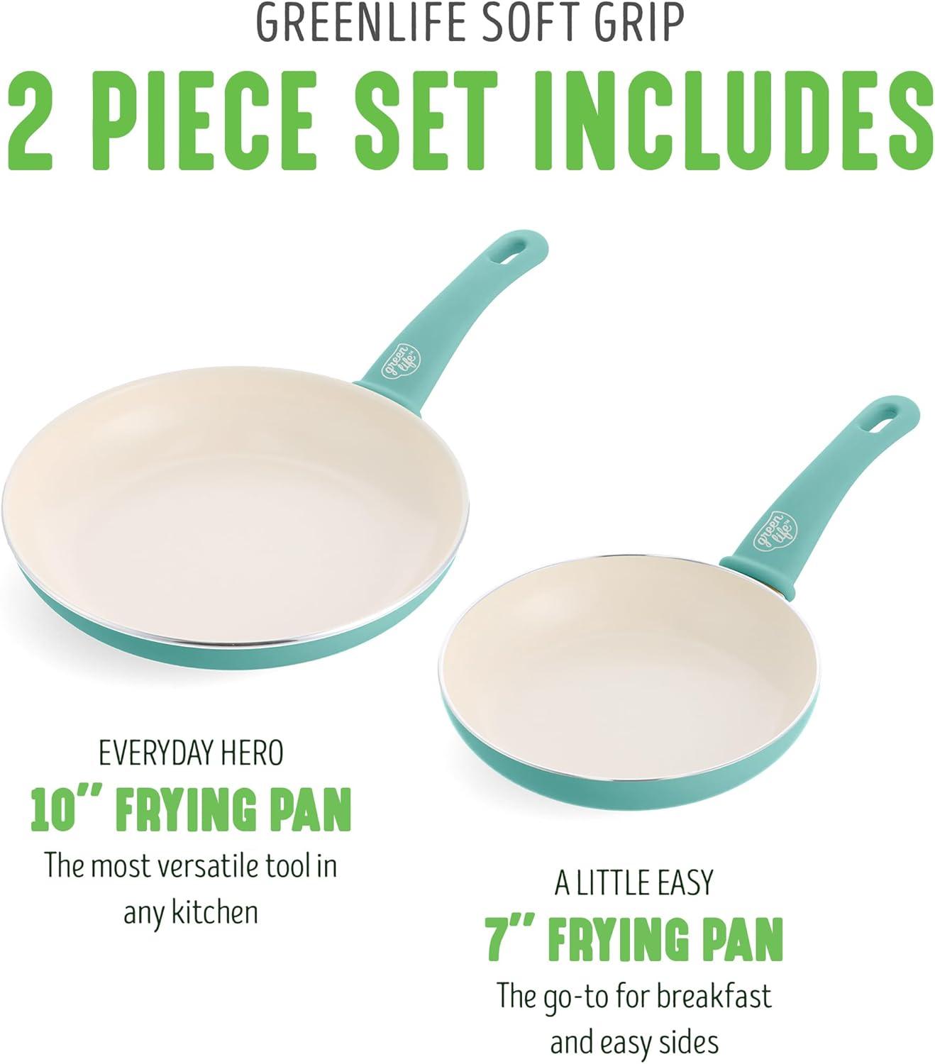 GreenLife Soft Grip Pro 2-Piece Fry Pan Set