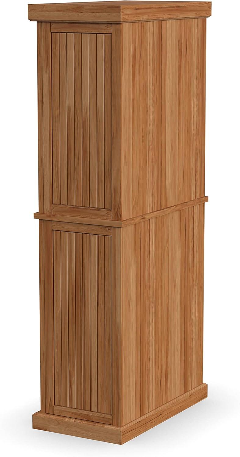 Nantucket Kitchen Storage Pantry - Natural: Home Styles, Hardwood Standing Cabinet with Drawer & Shelves