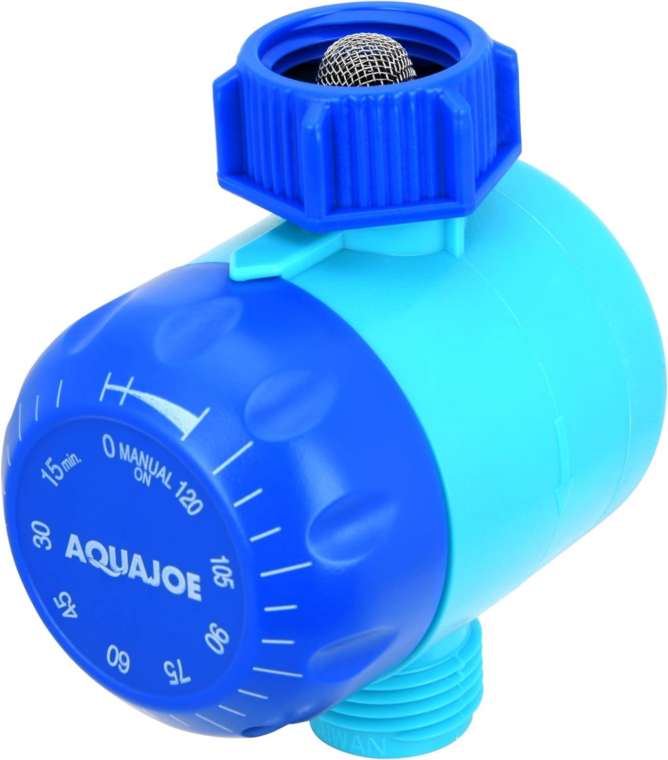 Restored Aqua Joe AJ-WTX2 Set of 2 Manual Water Timers Dual-Zone Coverage 2 Hours Max Timer Built-In Timer Bypass Function (Refurbished)