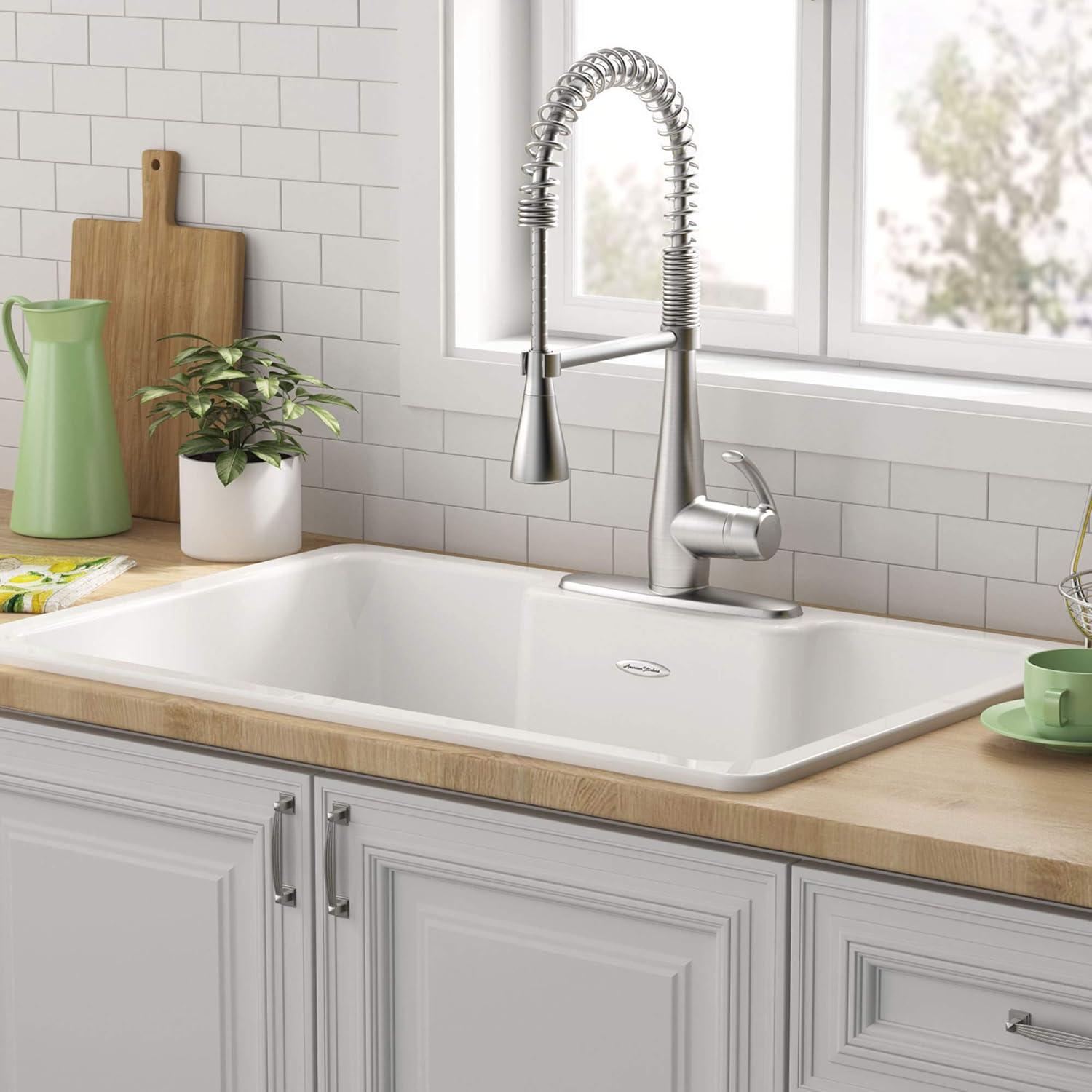 Quince 33'' L Drop-In Single Bowl Cast Iron Kitchen Sink