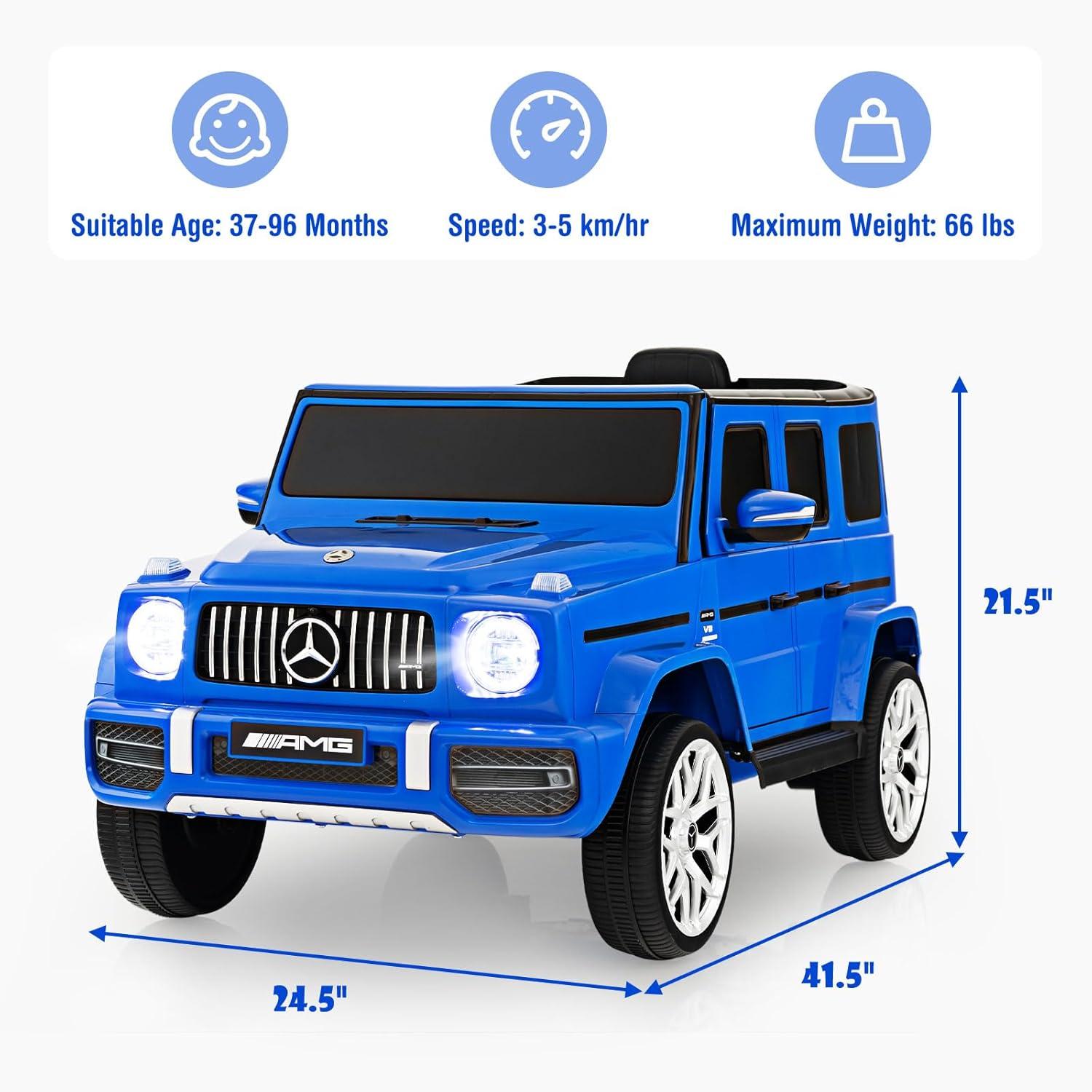 Blue 12V Mercedes Benz G63 Kids Ride-On Car with Remote Control