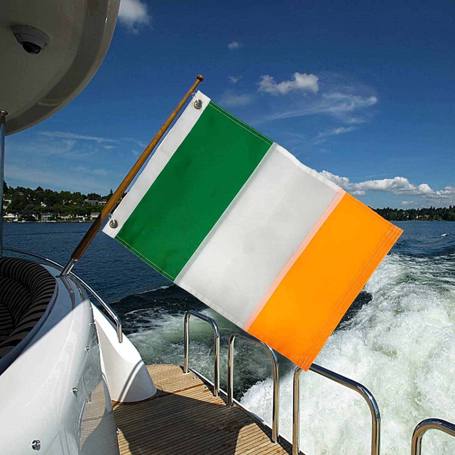 TOPFLAGS Ireland Irish Flag 12x18 Outdoor,Heavy Duty Sewn Stripes Irish Country Flags Vivid Color Fade-resistant for Outside