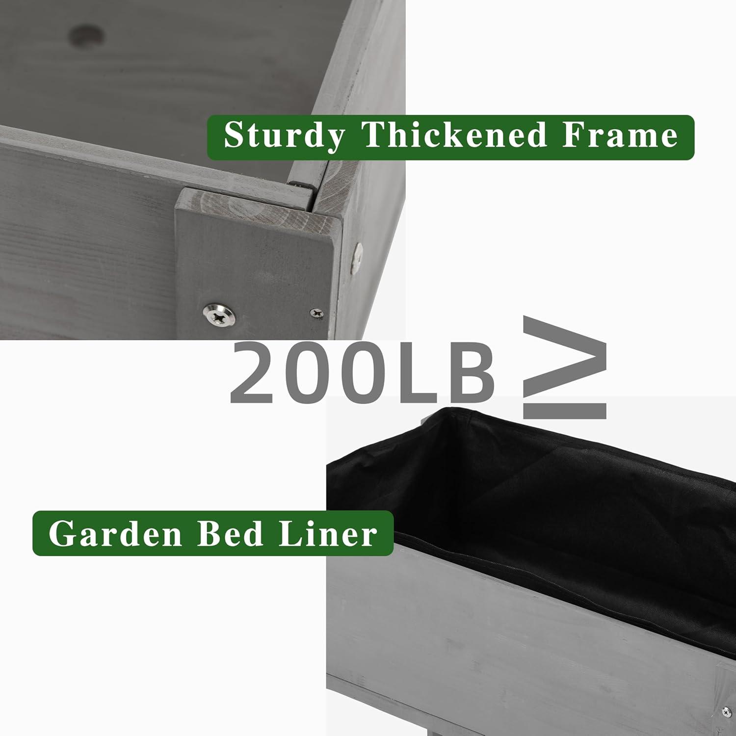 Arlmont & Co. Raised Garden Bed With Legs (31X16x31''), Solid Wood Elevated Planter Box For Outdoor