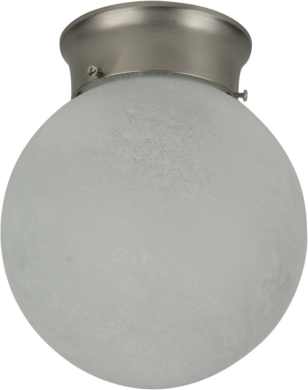 Elegant 8" Globe Ceiling Light in Brushed Nickel with Alabaster Glass