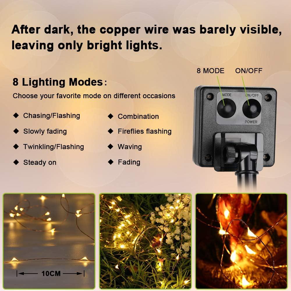 Warm White Solar Powered Outdoor LED Fairy String Lights