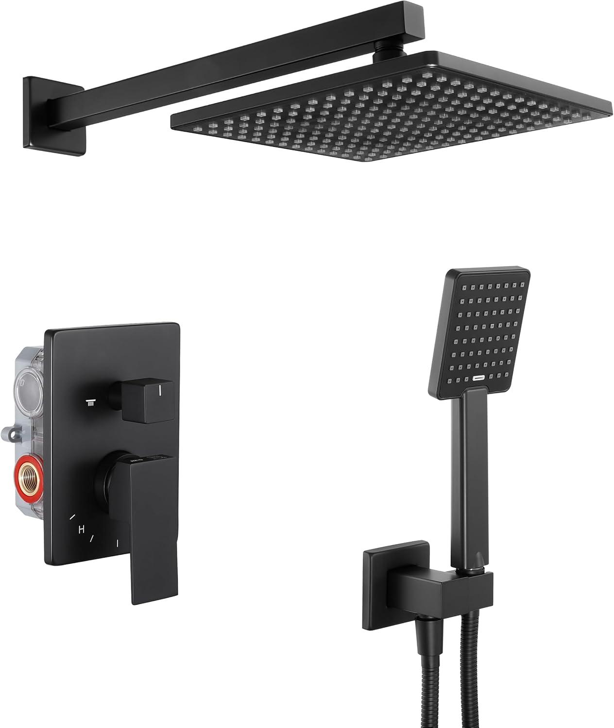 KES Shower System with Handheld Shower Valve and Trim Kit Pressure Balance Matte Black