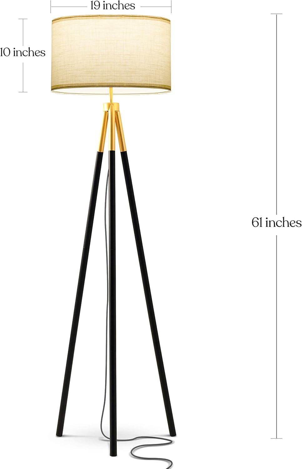 Sophia Smart Black & Gold Tripod LED Floor Lamp for Kids' Rooms