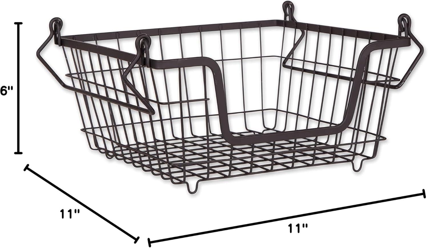 Metal Basket Black Square Small 11X11X6