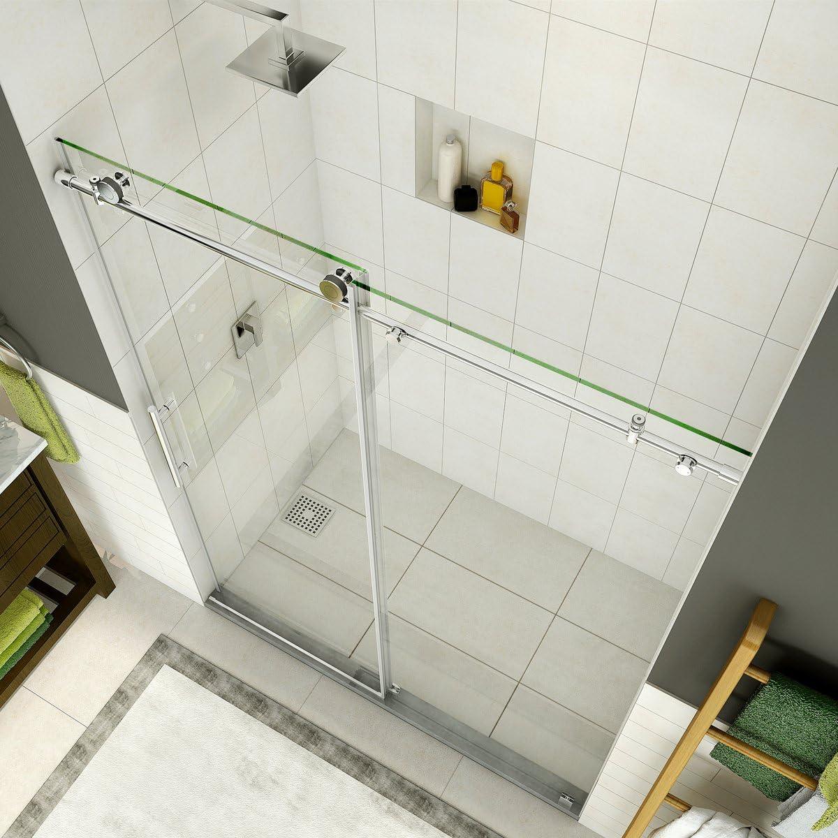 Coraline 75" H Single Sliding Frameless Shower Door