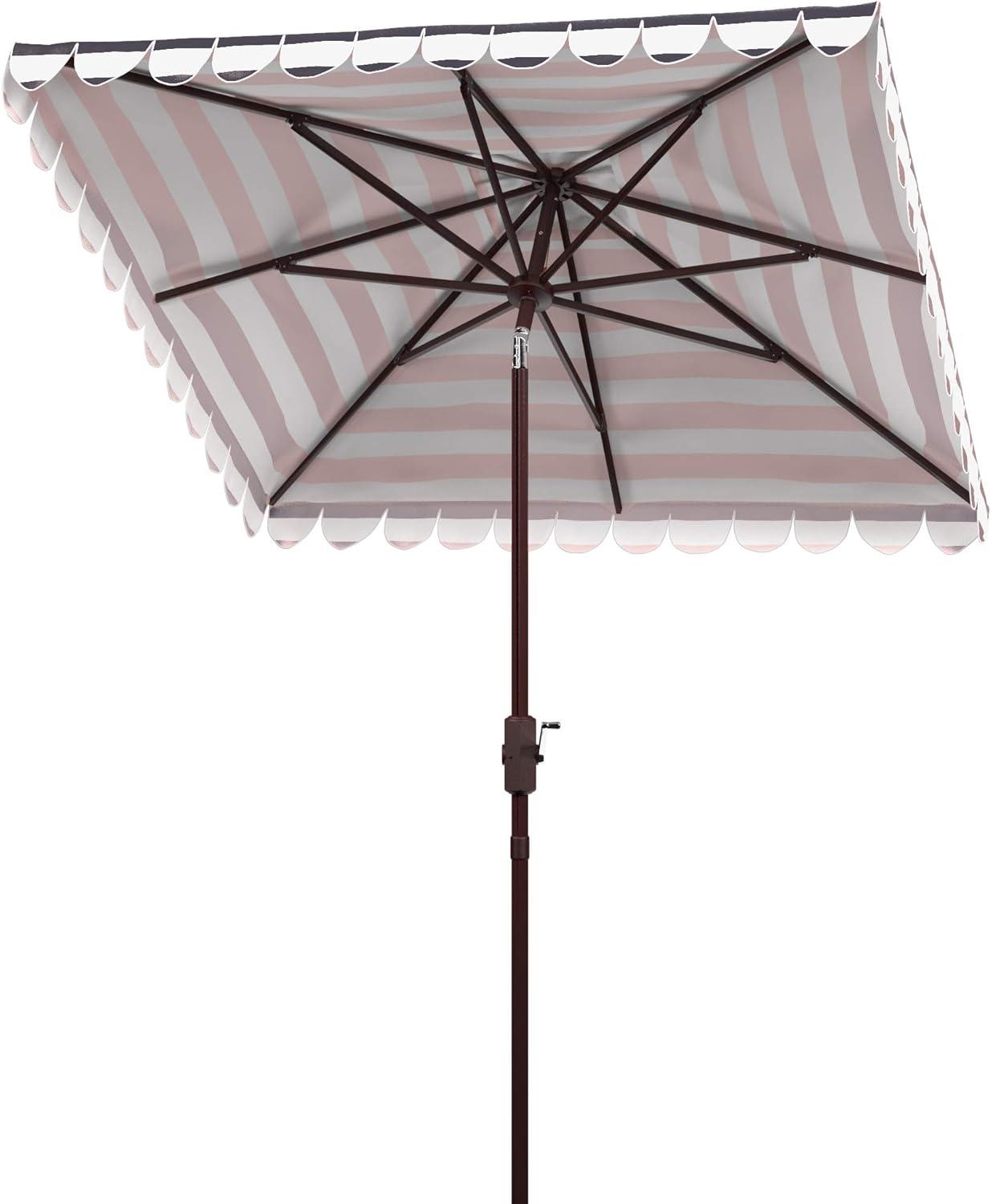 Vienna 7.5 Ft Square Crank Umbrella - PAT8411 - Black/White - Safavieh