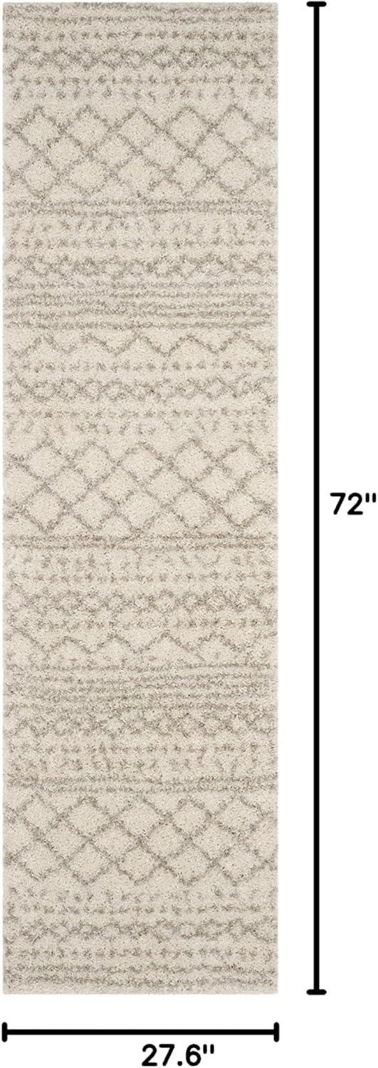 Arizona Shag ASG741 Power Loomed Indoor Runner Rug - Ivory/Beige - 2'3"x6' - Safavieh
